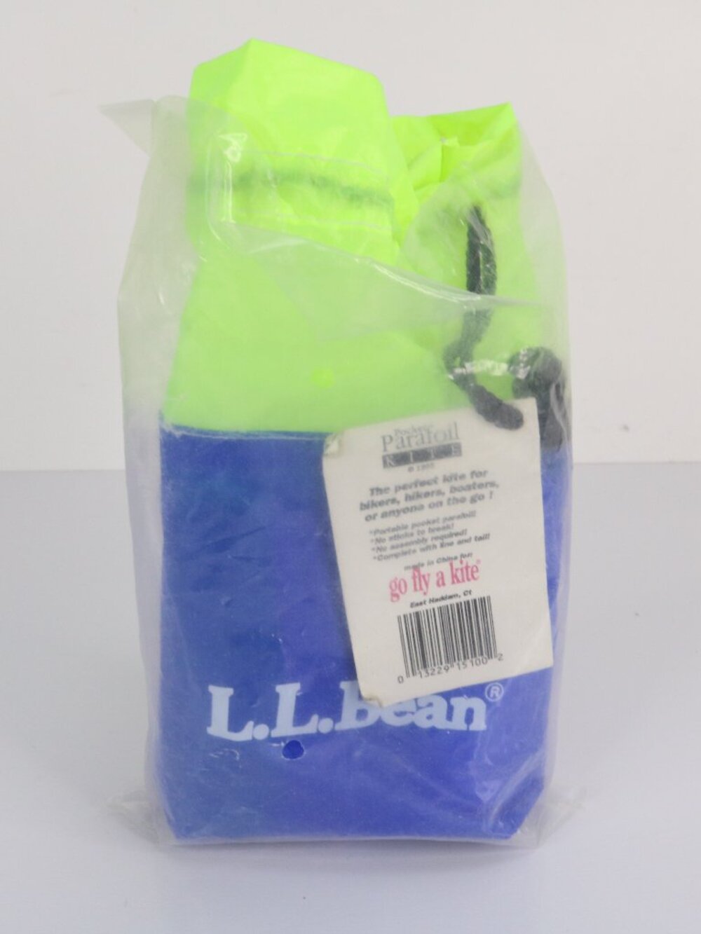 Vintage LL Bean Parafoil Kite * NEW * In Original Packaging * Yellow Green Blue